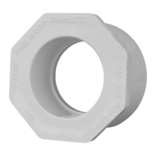 3" x 2" PVC SCH40 Bushing - Spigot x Socket