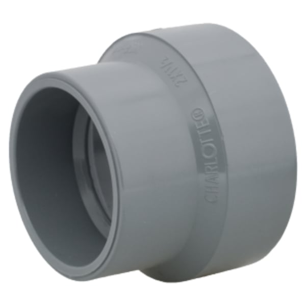 1-1/2" x 2" Reducing Coupling Hub x Hub CPVC Chemical Drainage Fitting