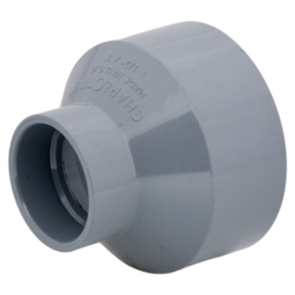 1-1/2" x 3" Reducing Coupling Hub x Hub CPVC Chemical Drainage Fitting