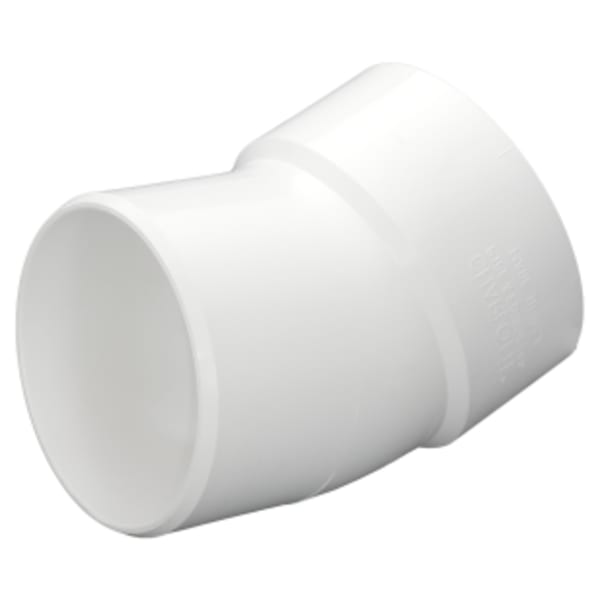 8" PVC DWV 22-1/2° Street Elbow - Hub x Spigot