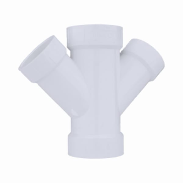 14" x 14" x 6" x 6" PVC DWV Double Wye - All H
