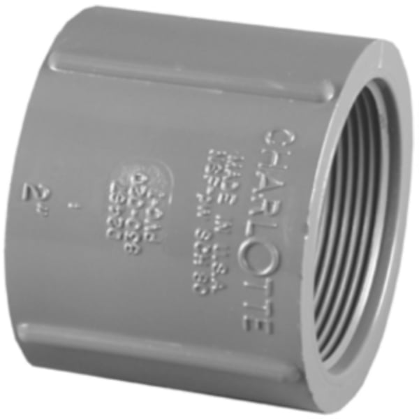 1" PVC SCH80 Coupling - FPT x FPT