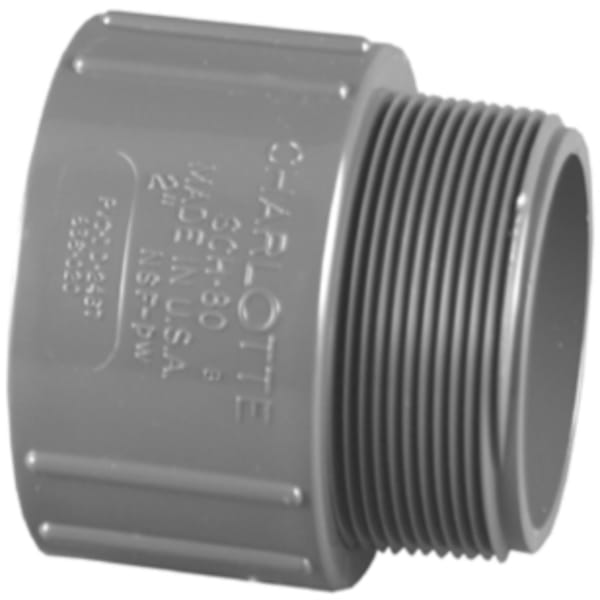 2" PVC SCH80 Male Adapter - Socket x MPT