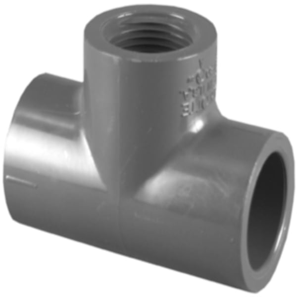 1" PVC SCH80 Tee - Socket x Socket x FPT