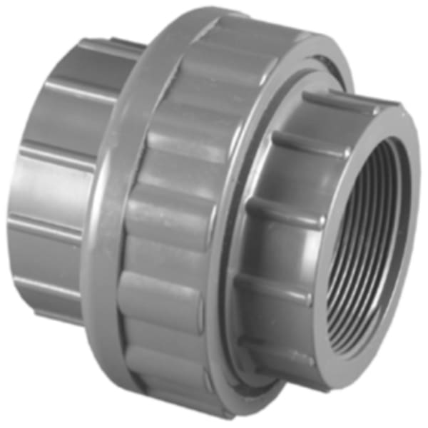 1" PVC SCH80 Union with Viton O-Ring - FPT x FPT