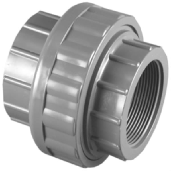 1" PVC SCH80 Union with EPDM O-Ring - FPT x FPT