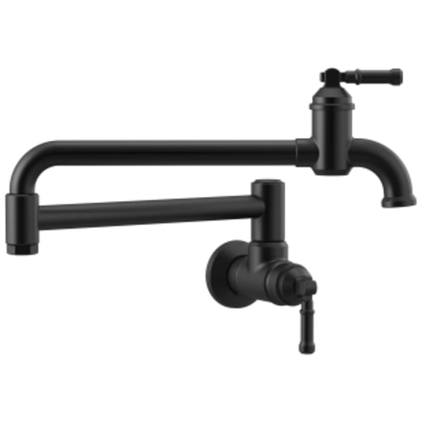 Delta Broderick™: Wall Mount Pot Filler in Matte Black
