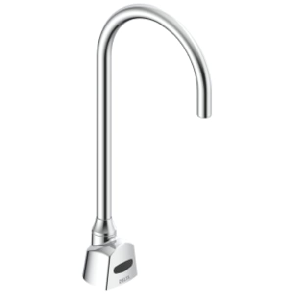 Commercial 1500T Series: SINGLE HOLE HARDWIRE ELECTRONIC BASIN FAUCET WITH GOOSENECK in Chrome