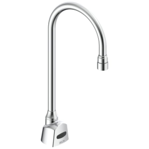 Commercial 1500T Series: Single Hole Battery Operated Electronic Basin Faucet with Gooseneck Spout in Chrome