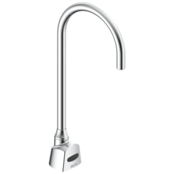 Commercial 1500T Series: Single Hole Battery Operated Electronic Basin Faucet with Gooseneck Spout in Chrome
