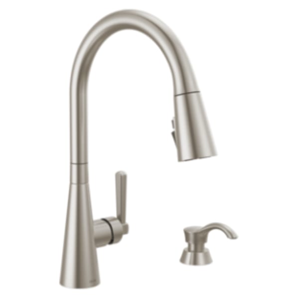 Delta Boyd™ Single Handle Pull-Down Kitchen Faucet with Soap Dispenser and ShieldSpray Spotshield Stainless