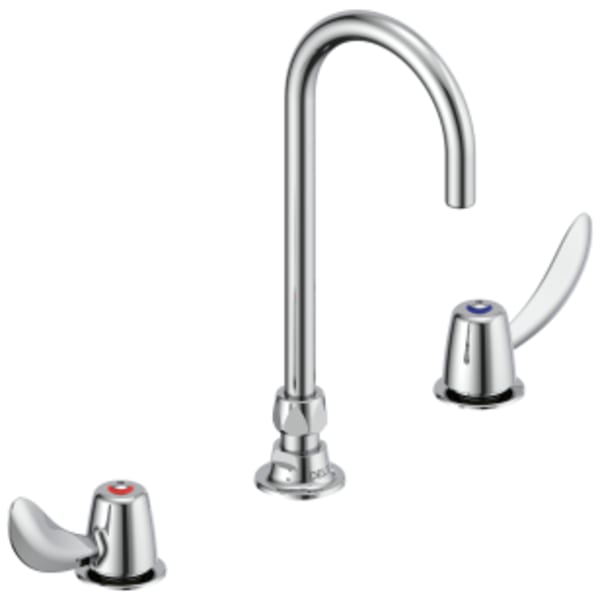 Delta Commercial 23C6 Two Handle Widespread Lavatory Faucet with Gooseneck Spout Less Pop-Up Chrome