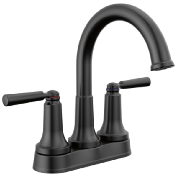 Delta SAYLOR™: Two Handle Tract-Pack Centerset Bathroom Faucet in Matte Black