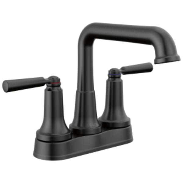 Delta SAYLOR™: Two Handle Tract-Pack Centerset Bathroom Faucet in Matte Black