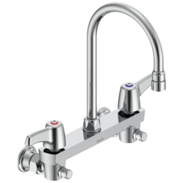 Commercial 28C3 / 28C4 / 28C6: Two Handle 8" Wall Mount Service Sink Faucet in Chrome