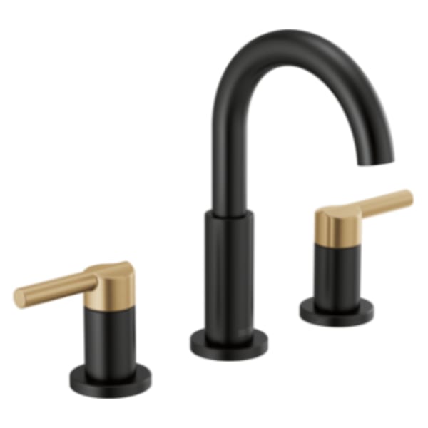 Delta Nicoli® Two Handle Widespread Bathroom Faucet Matte Black / Champagne Bronze