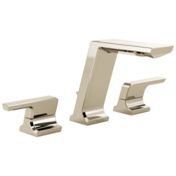 Delta Pivotal® Two Handle Widespread Bathroom Faucet Lumicoat® Polished Nickel