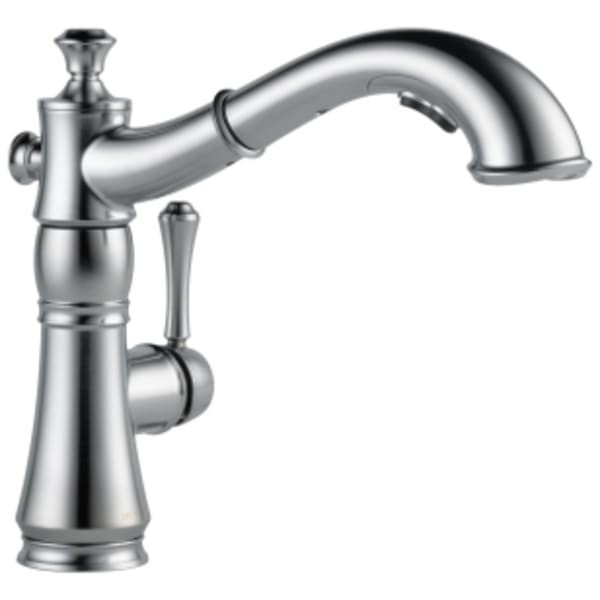 Delta Cassidy™: Single Handle Pull-Out Kitchen Faucet in Arctic Stainless