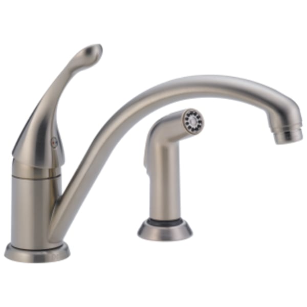 Delta Collins™: Single Handle Kitchen Faucet with Spray in Stainless