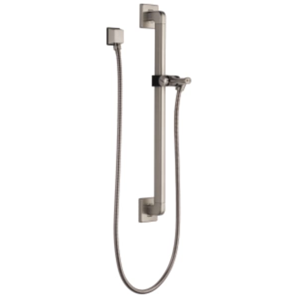 Delta Universal Showering Components: Adjustable Slide Bar / Grab Bar Assembly with Elbow in Stainless