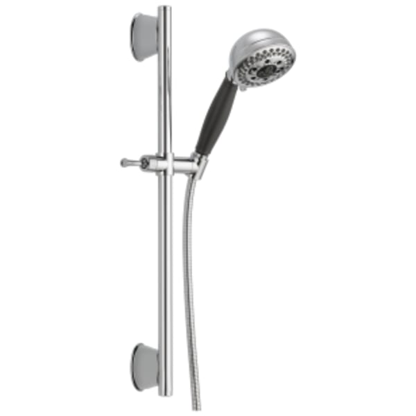 Delta Universal Showering Components: H2Okinetic® 5-Setting Slide Bar Hand Shower in Chrome