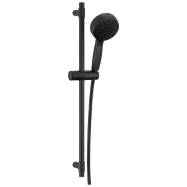 Delta Universal Showering Components: 7-Setting Slide Bar Hand Shower with Cleaning spray in Matte Black