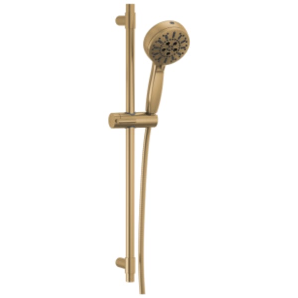 Delta Universal Showering Components: 7-Setting Slide Bar Hand Shower with Cleaning spray in Lumicoat Champagne Bronze