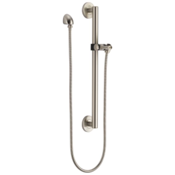 Delta Universal Showering Components: Adjustable Slide Bar / Grab Bar Assembly with Elbow in Stainless