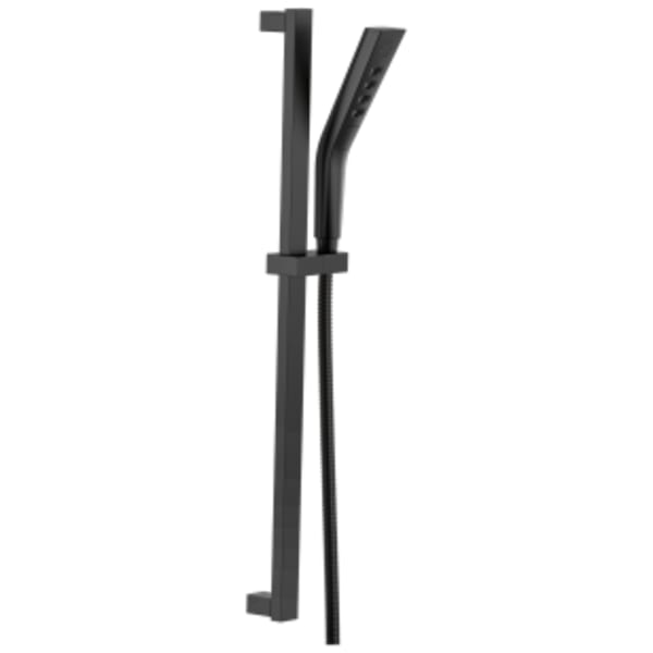 Delta Universal Showering Components: H2Okinetic® 3-Setting Slide Bar Hand Shower in Matte Black