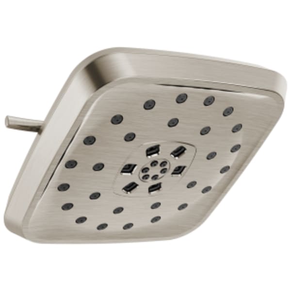 Delta Universal Showering Components: H2Okinetic® 4-Setting Shower Head with UltraSoak™ in Lumicoat Stainless
