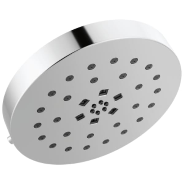 Delta Universal Showering Components: H2Okinetic® 4-Setting Shower Head with UltraSoak™ in Lumicoat Chrome