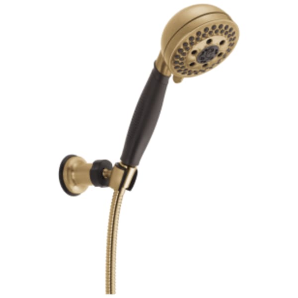Delta Universal Showering Components: H2Okinetic® 5-Setting Adjustable Wall Mount Hand Shower in Champagne Bronze