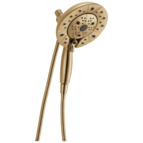 Delta Universal Showering Components: H2Okinetic® In2ition® 5-Setting Two-In-One Shower in Lumicoat Champagne Bronze