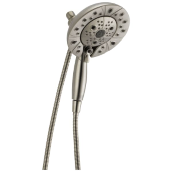 Delta Universal Showering Components: H2Okinetic® In2ition® 5-Setting Two-in-One Shower in Lumicoat Stainless