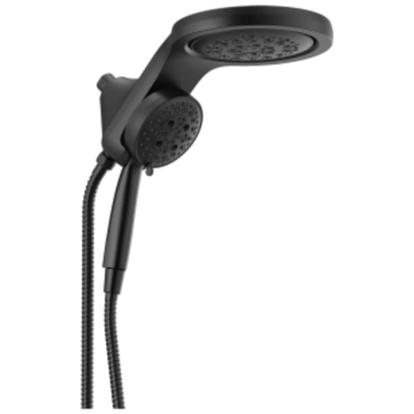 Delta Universal Showering Components: HydroRain® H2Okinetic® 5-Setting Two-in-One Shower Head in Matte Black