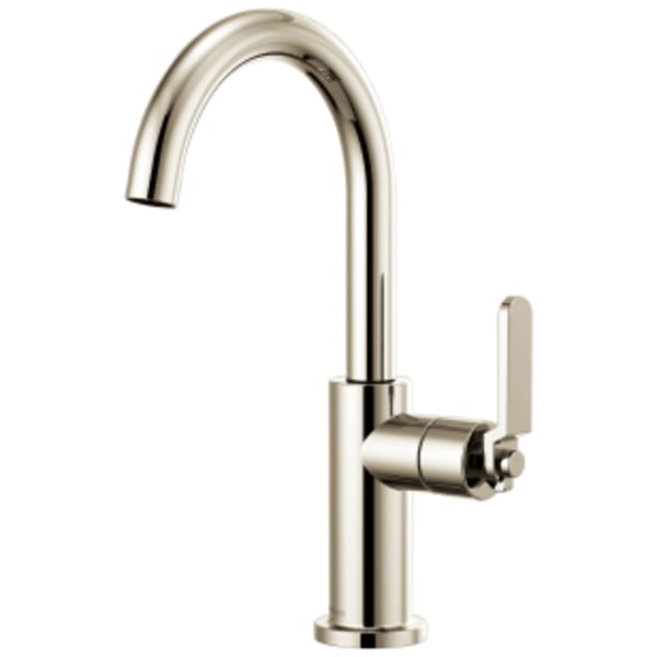 Brizo Litze® Bar Faucet with Arc Spout and Industrial Handle Kit Polished Nickel