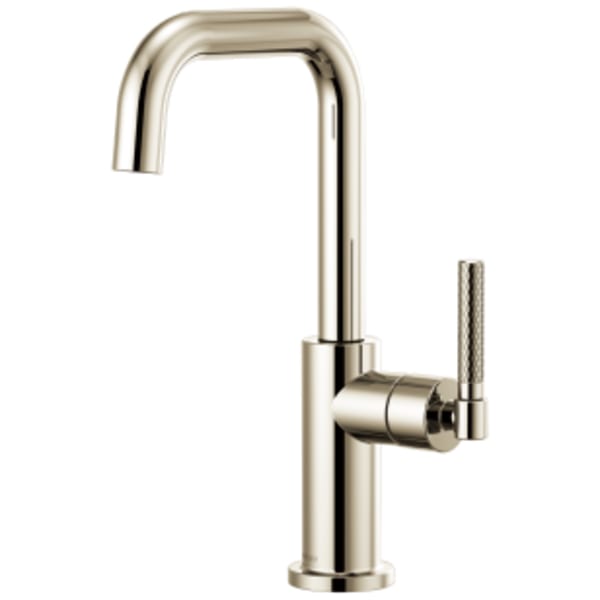 Brizo Litze®: Bar Faucet with Square Spout and Knurled Handle Kit in Polished Nickel