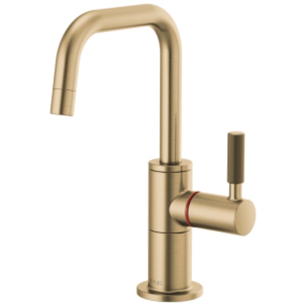 Brizo Litze® Instant Hot Faucet with Square Spout and Knurled Handle Luxe Gold