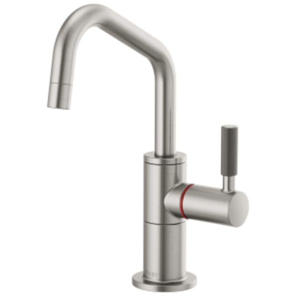 Brizo Litze® Instant Hot Faucet with Angled Spout and Knurled Handle Stainless