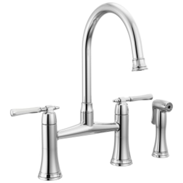 Brizo The Tulham™ Kitchen Collection by Brizo®: Bridge Kitchen Faucet with Side Spray in Chrome