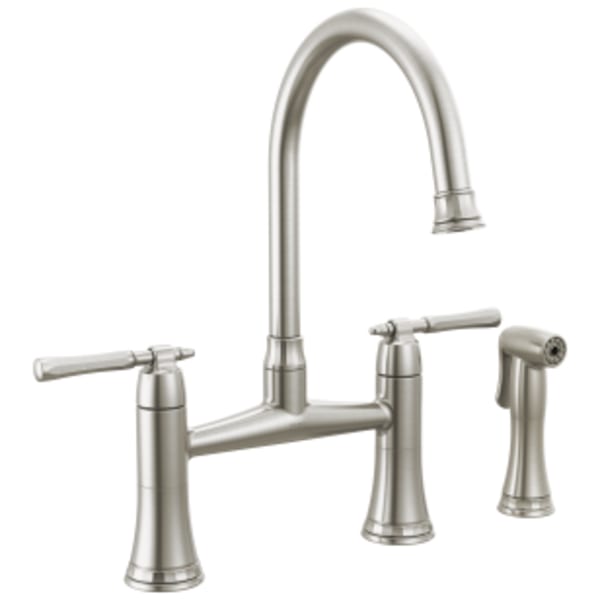 Brizo Tulham® Bridge Kitchen Faucet with Side Sprayer Stainless