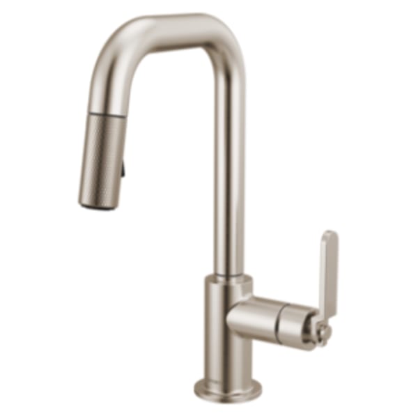 Brizo Litze® Pull-Down Prep Faucet with Square Spout Industrial Handle Stainless