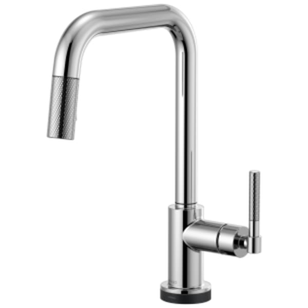 Brizo Litze®: SmartTouch® Pull-Down Kitchen Faucet with Square Spout and Knurled Handle in Chrome