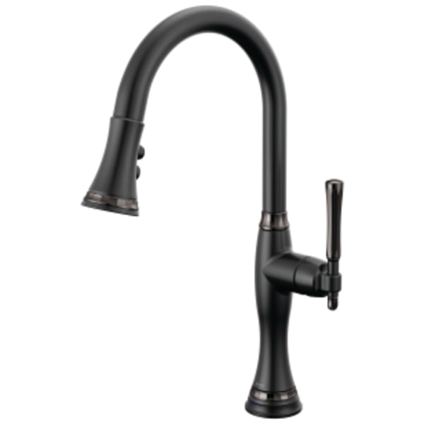 Brizo The Tulham™ Kitchen Collection by Brizo®: SmartTouch® Pull-Down Kitchen Faucet in Matte Black / Brilliance Black Onyx