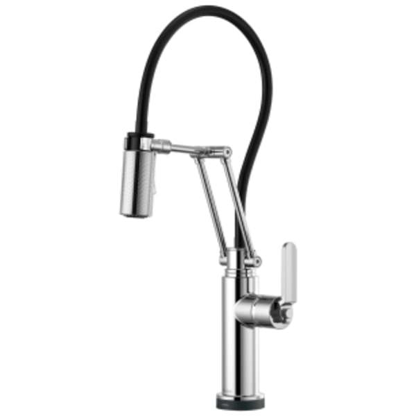 Brizo Litze®: SmartTouch® Articulating Kitchen Faucet with Industrial Handle in Chrome