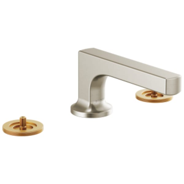 Brizo Kintsu®: Widespread Lavatory Faucet with Low Spout - Less Handles 1.2 GPM in Luxe Nickel
