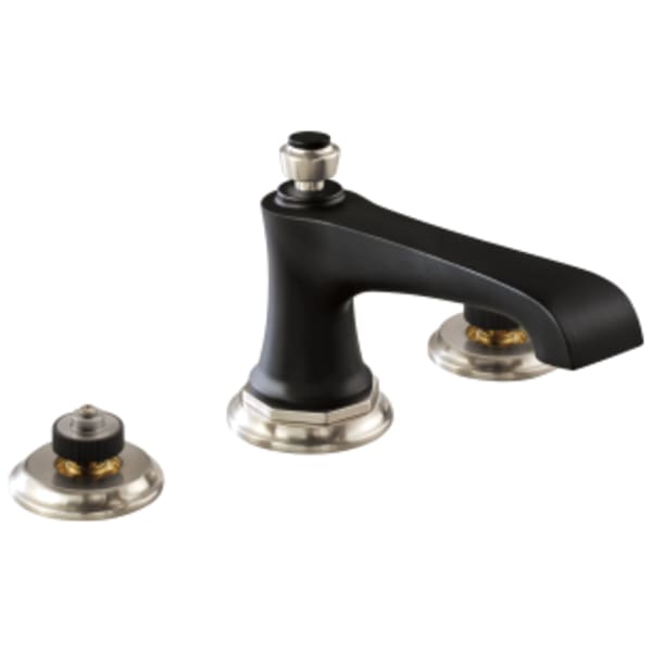 Brizo Rook®: Widespread Lavatory Faucet - Less Handles 1.5 GPM in Luxe Nickel /Matte Black