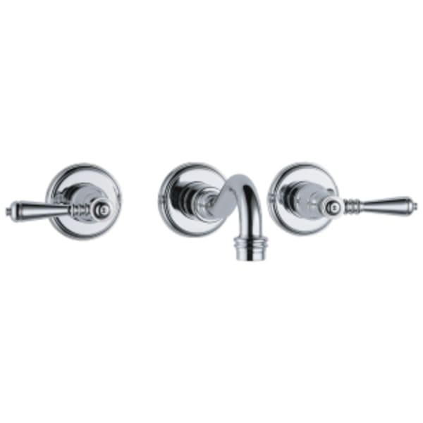 Brizo Tresa®: Two-Handle Wall Mount Lavatory Faucet with Lever Handles 1.2 GPM in Chrome