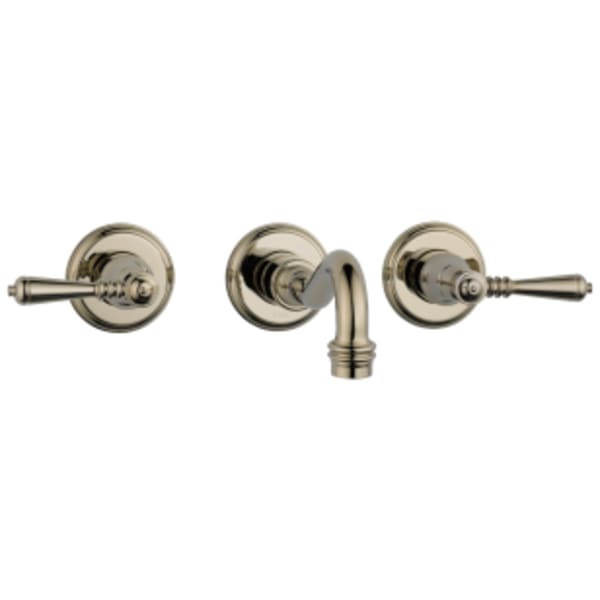 Brizo Tresa®: Two-Handle Wall Mount Lavatory Faucet with Lever Handles 1.2 GPM in Polished Nickel