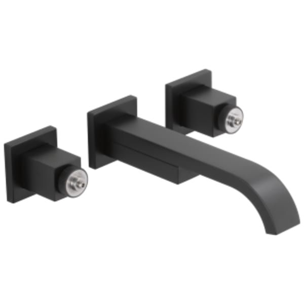 Brizo Siderna®: Two-Handle Wall Mount Lavatory Faucet - Less Handles 1.2 GPM in Matte Black